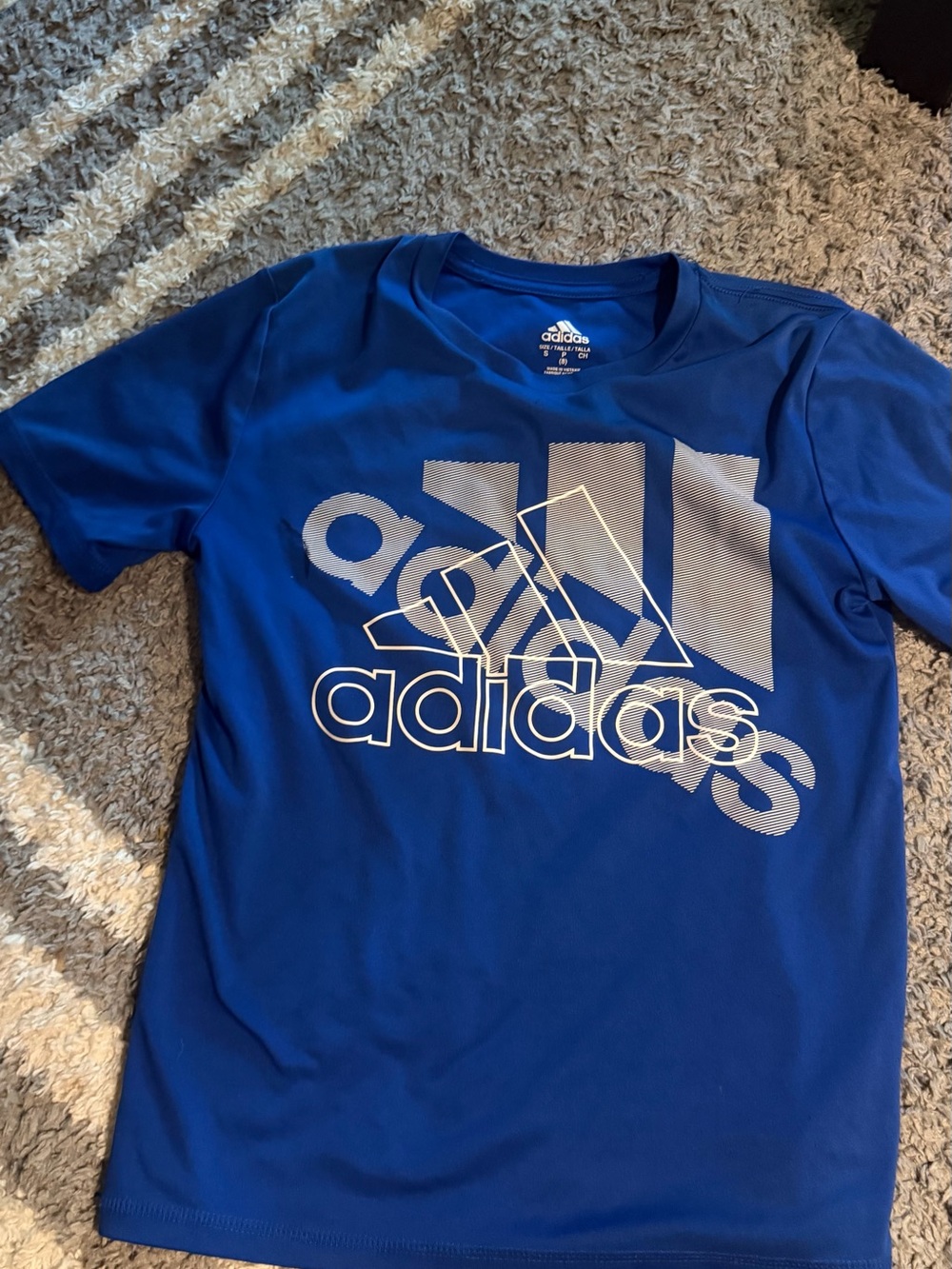 Boys Adidas Blue Graphic Logo Tee